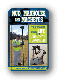 A surveyor engineer in high-visibility gear using equipment outdoors.