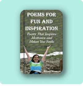 Book cover titled 'Poems for Fun and Inspiration' with a smiling woman outdoors.