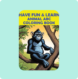 Cover of an animal ABC coloring book featuring a gorilla illustration.