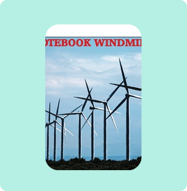 Wind turbines under a cloudy sky at a windmill site.